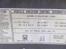 2009 HONDA CIVIC, BLACK, LX, 1.8L, VTEC, AT,  A25125